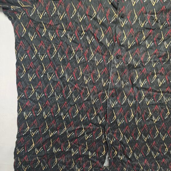 Crazy Horse Button Up Mens Large Hawaiian Geometric Short Sleeve Shirt - Picture 3 of 11